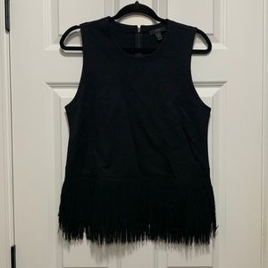 Jcrew black fringe tank